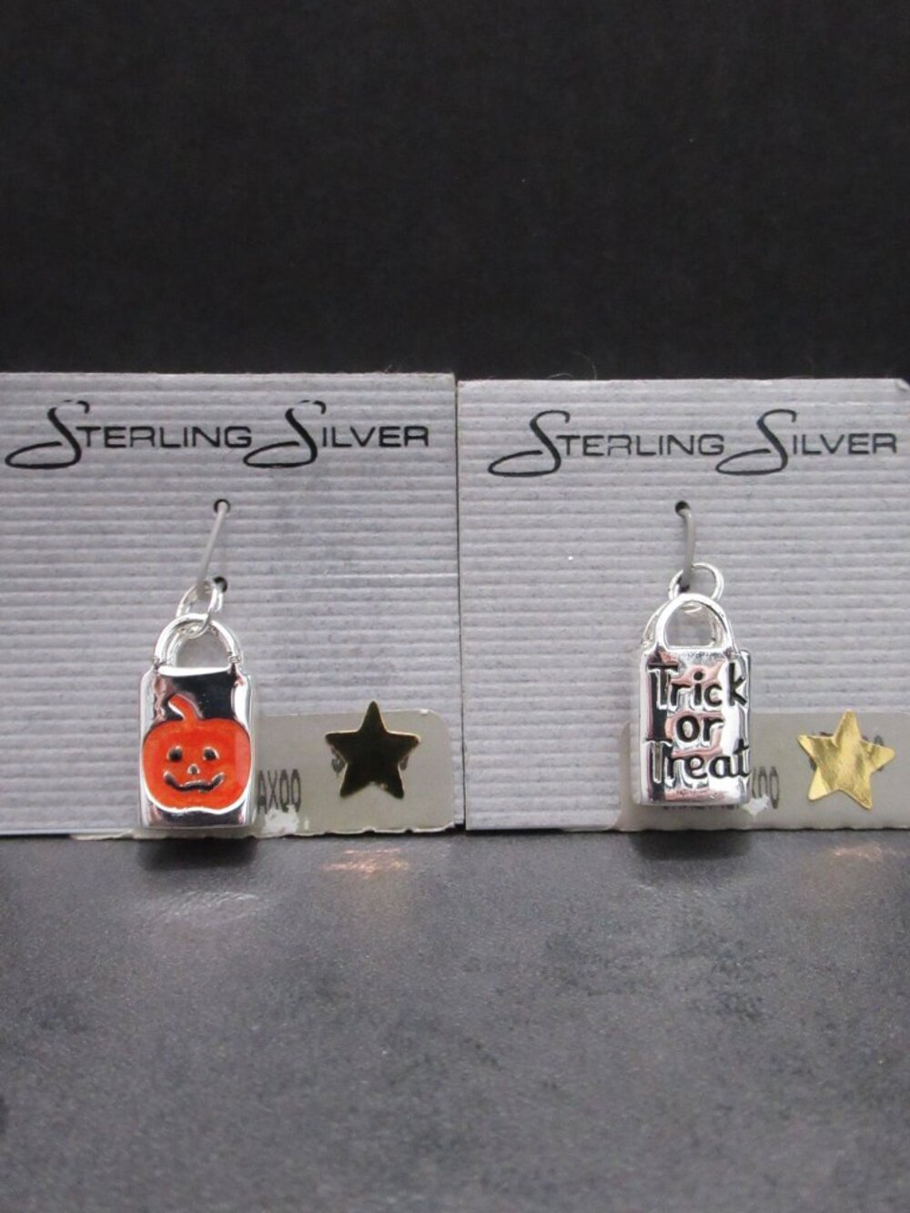 NWT Sterling Silver Halloween Charm 2 Sides Trick or Treat Orange Enamel Pumpkin